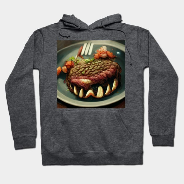 Steak Bites Back Hoodie by The Bark Side